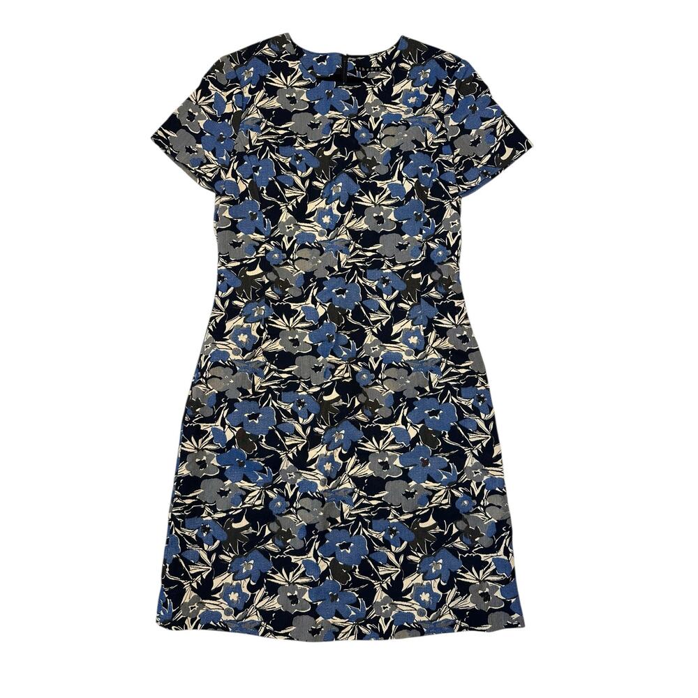 Theory Blue Black Floral Mini Dress